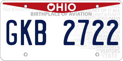 OH license plate GKB2722