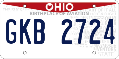 OH license plate GKB2724