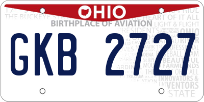OH license plate GKB2727