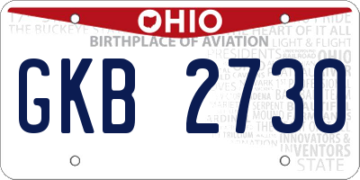 OH license plate GKB2730