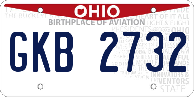 OH license plate GKB2732