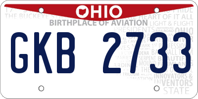 OH license plate GKB2733