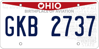 OH license plate GKB2737