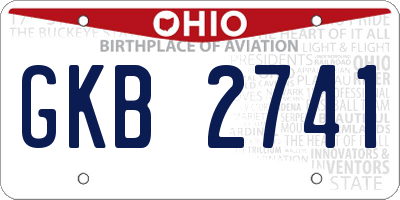 OH license plate GKB2741