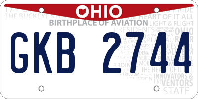 OH license plate GKB2744