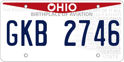 OH license plate GKB2746