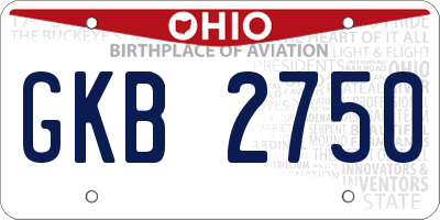 OH license plate GKB2750