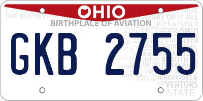 OH license plate GKB2755