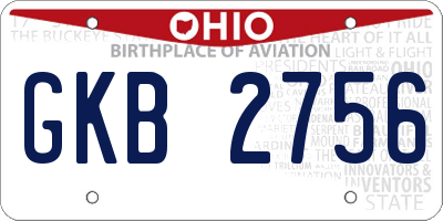 OH license plate GKB2756