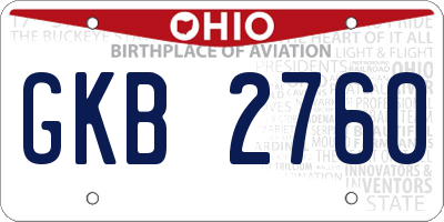 OH license plate GKB2760