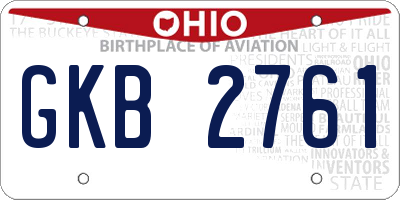 OH license plate GKB2761