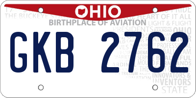 OH license plate GKB2762
