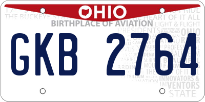 OH license plate GKB2764