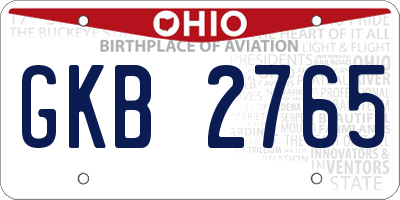 OH license plate GKB2765