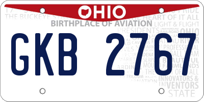 OH license plate GKB2767
