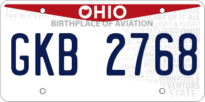 OH license plate GKB2768