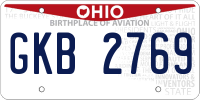 OH license plate GKB2769