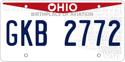 OH license plate GKB2772
