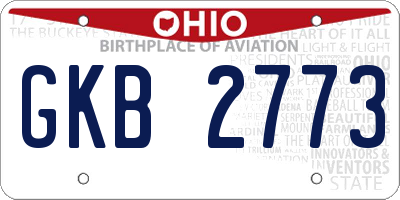 OH license plate GKB2773