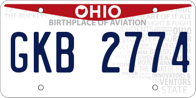 OH license plate GKB2774