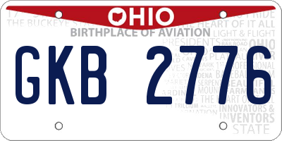 OH license plate GKB2776