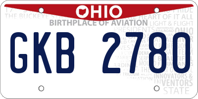 OH license plate GKB2780