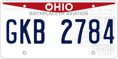 OH license plate GKB2784