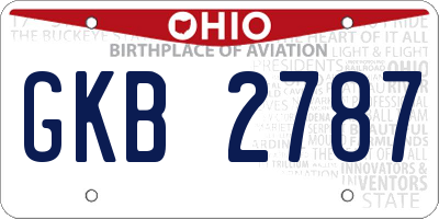 OH license plate GKB2787