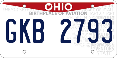 OH license plate GKB2793