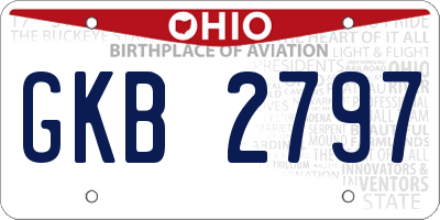 OH license plate GKB2797