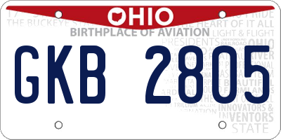 OH license plate GKB2805