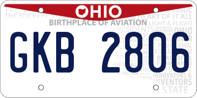 OH license plate GKB2806