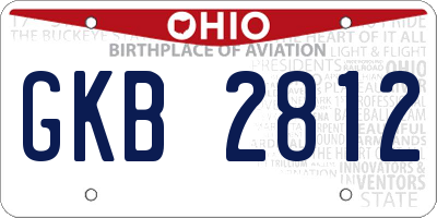 OH license plate GKB2812