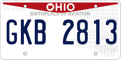 OH license plate GKB2813