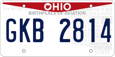 OH license plate GKB2814