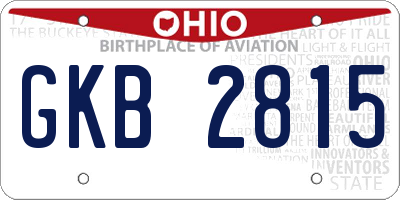 OH license plate GKB2815