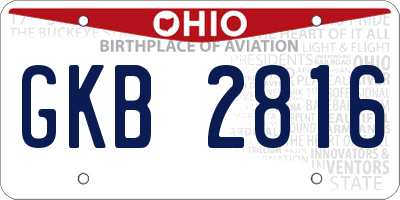 OH license plate GKB2816