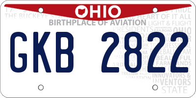 OH license plate GKB2822