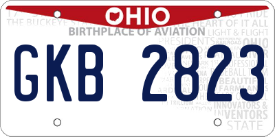 OH license plate GKB2823