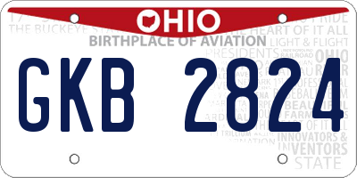 OH license plate GKB2824