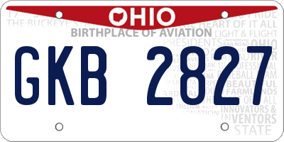 OH license plate GKB2827