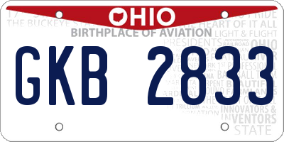 OH license plate GKB2833