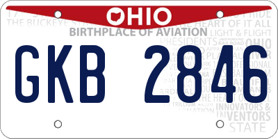OH license plate GKB2846