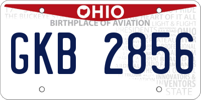 OH license plate GKB2856