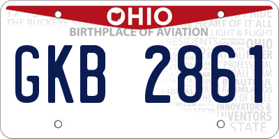 OH license plate GKB2861