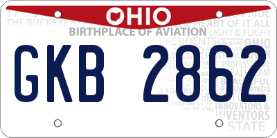 OH license plate GKB2862