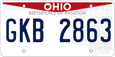 OH license plate GKB2863