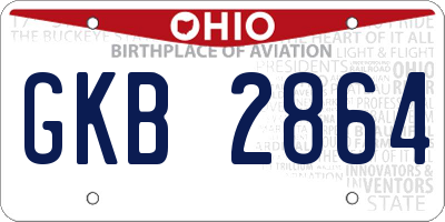 OH license plate GKB2864