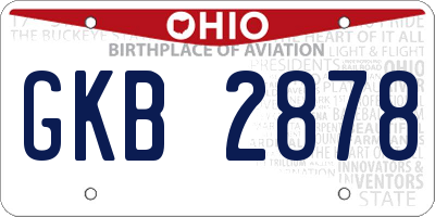 OH license plate GKB2878