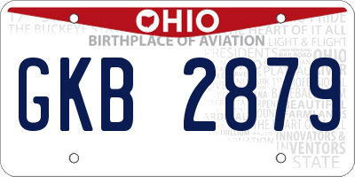 OH license plate GKB2879